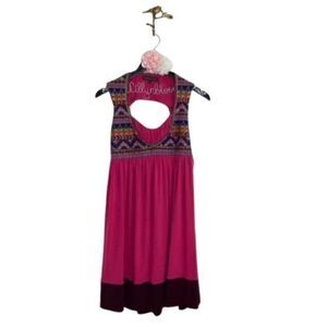 ANTHROPOLOGIE Ranna Gill Beaded Pink Cut-out Back Mini Dress XSMALL